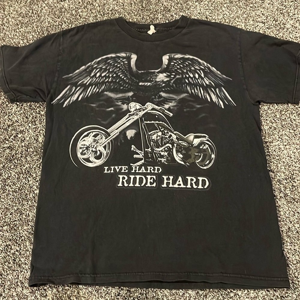 Men’s Vintage Graphic T-Shirt “LIVE HARD RIDE HARD” (M)